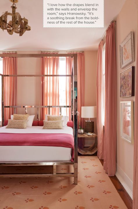 Room in Pink Modern Bedroom Ideas For Couples, Master Suite Bedroom, Canopy Bedroom, Feminine Bedroom, Calming Bedroom, Four Poster Bed, Renzo Piano, Pink Bedrooms, Bedroom Photos