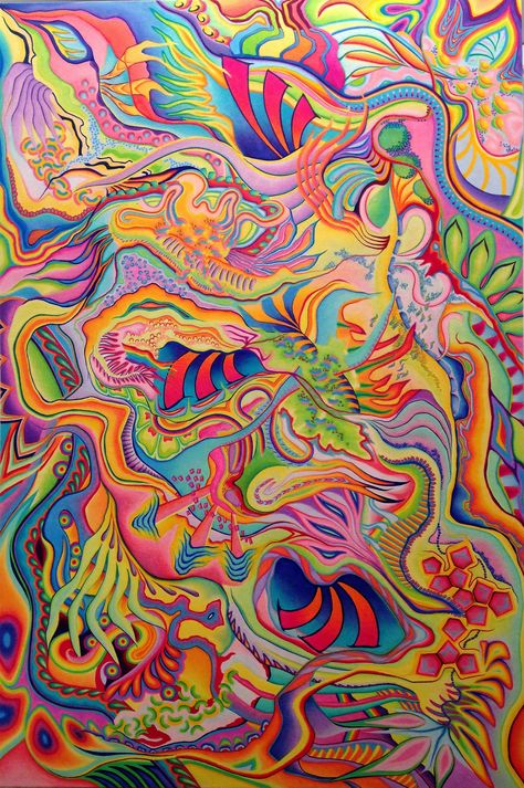 Psychodelical Art, Abstract Colored Pencil Art Ideas, Trippy Colored Pencil Drawing, Abstract Color Pencil Drawings, Cool Art Colorful, Trippy Colored Pencil Art, Colored Pencil Backgrounds, Nonobjective Art, Vibrant Backgrounds