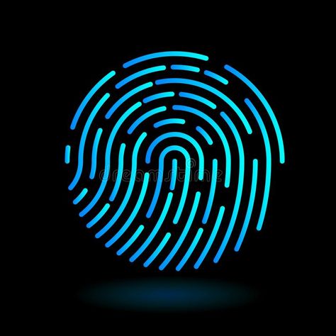 Illustration about Vector round icon fingerprint - symbol of finger in line art design on black background - neon blue cyan color. Illustration of background, blue, identify - 131901820 Finger Animation, Fingerprint Wallpaper, Fingerprint Animation, Fingerprint Artwork, Finger Wallpaper, Fingerprint Design, Finger Scan, Lock Screen Wallpaper Hd, Lock Screen Wallpaper Android