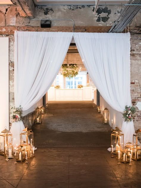 Wedding Reception Entryway, Candle Entrance Wedding, Wedding Entryway Ideas, Diy Wedding Entrance Entryway, Wedding Entrance Curtain, Twinkle Lights Wedding Reception Indoor, Reception Entrance Decor Entryway, Candle Entrance, Wedding Decor Entryway