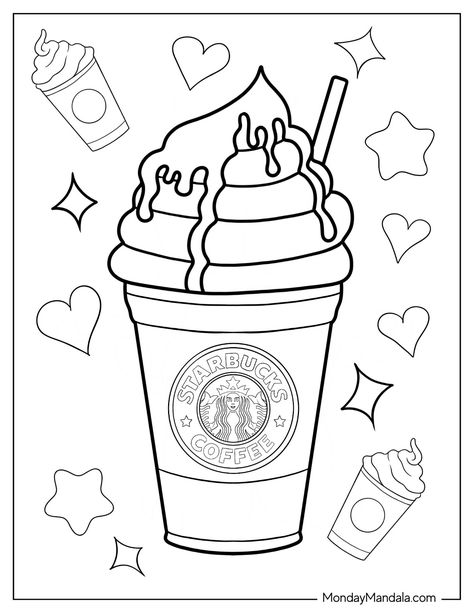 20 Starbucks Coloring Pages (Free PDF Printables) Coffee Colouring Pages, Blank Coloring Pages Aesthetic, Starbucks Coloring Pages, Cute Coloring Book Pages, Things To Color In, Witch Coloring Pages Free Printable, Cute Coloring Pages Easy, Coffee Free Printable, Drink Coloring Pages