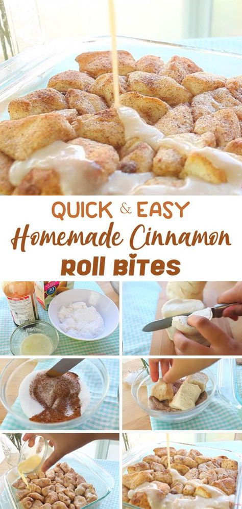 Homemade Cinnamon Rolls From Canned Biscuits, Homemade Cinnamon Bites, How To Make Cinnamon Rolls Out Of Canned Biscuits, Homemade Cinnamon Rolls With Biscuits, Cinnamon Roll Bites Biscuits, Easy Cinnamon Roll Bites, Breakfast Ideas Pillsbury Biscuits, Biscuit Dough Breakfast Recipes, Stuff To Make With Biscuits