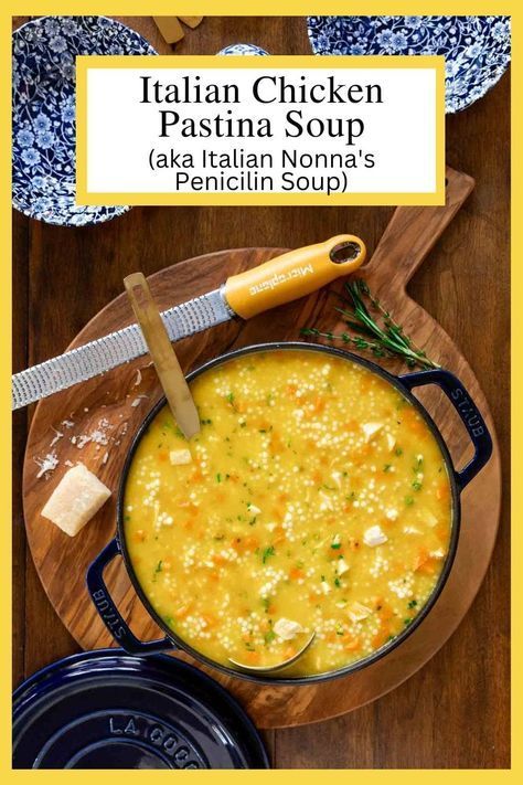 Chicken Pastina Soup, Chicken Pastina, Penicillin Soup, Pastina Recipes, Pastina Soup, Italian Chicken Soup, Comforting Soup, Italian Soup, Pasta Soup