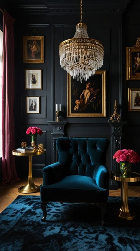 Transform your space with the dramatic flair of dark maximalist decor! Dive into our guide for inspiration on crafting spaces that are both intensely moody and luxuriously inviting, from your living room to your bedroom. 🏠✨nn#maximalism #darkmaximalism #interiordesign #luxuryliving #moodydecor #homeinspo #cozyvibes #dramaticspaces #elegantinteriors #boldstyle Colourful Home Interior Design, Moody Maximalist Apartment, Dark Maximalism Bathroom, Dark Eclectic Maximalism, Moody Cozy Home, Romantic Maximalism, Dark Maximalist Bedroom, Moody Maximalist Decor, Dark Maximalist Decor