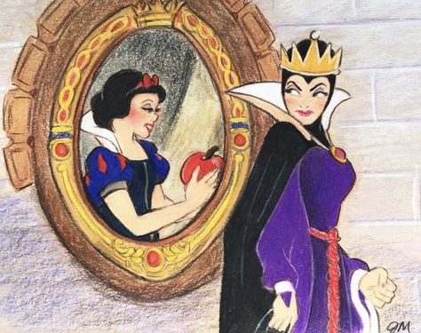 Evil Disney Princesses, Beatrice Blue, Ivan Cruz, Snow White Mirror, Disney Female Characters, Snow White Evil Queen, Elephant Wallpaper, Snow White Seven Dwarfs, Evil Disney