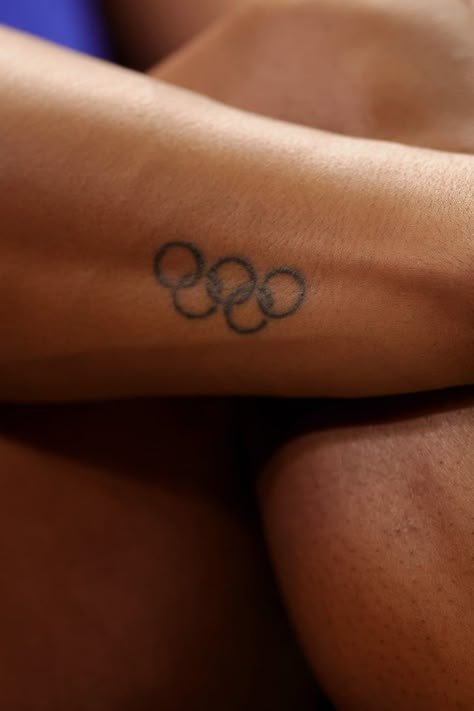 Track And Field Tattoos Ideas, Olympic Tattoo Ideas, Olympian Tattoo, Tattoos For Athletes, Olympic Games Aesthetic, Olympian Aesthetic, Olympic Rings Tattoo, Athlete Tattoos, Track Tattoo