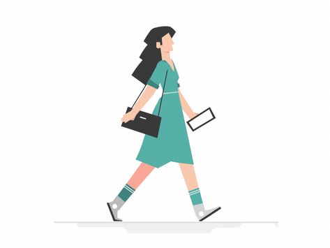 Motion Graphics Character Animation, Walk Cycle Gif, Character Walk Cycle, Walking Character, Walking Cycle, Walk Animation, Character Walking, Kindle Bag, Animation Walk Cycle