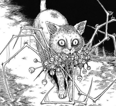 Academic Drawing, Japanese Horror, Art Kawaii, Cosmic Horror, Junji Ito, Scary Art, Horror Comics, Creepy Art, Dark Anime