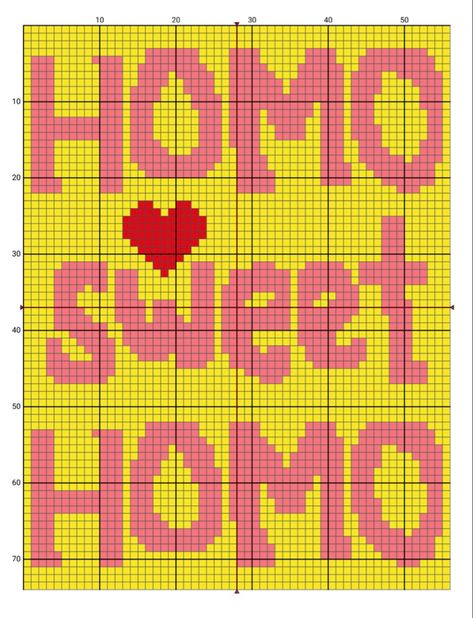 Pixel grid of pink letters with the words ‘Homo Sweet Homo’ - a heart is situated above the ‘Sweet’ and set in a yellow background of grids Boygenius Crochet Tapestry, Tapestry Bedroom Crochet, Clown Crochet Tapestry, Easy Crochet Graph, Tapestry Crochet 2 Colors, 2 Color Tapestry Crochet, Crochet Tapestry Grid Pattern, Minecraft Tapestry, Funny Crochet Tapestry