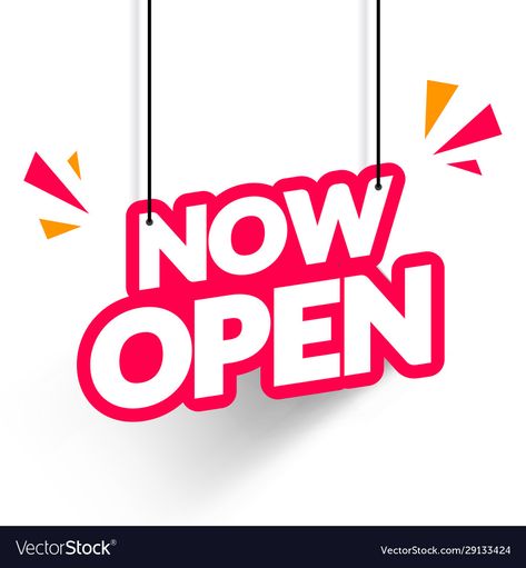 Open Now Poster Design, Open Now Poster, 3d Banner Design, Now Open Poster, Now Open Poster Design, Open Logo Design, We Are Open Poster, Shop Banner Design Ideas, Hanging Banner Design