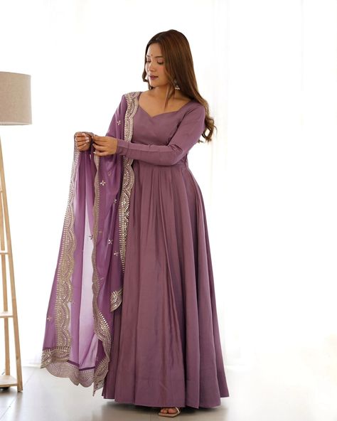 Purple Anarkali, Anarkali With Dupatta, Silk Anarkali Suits, Lehenga Crop Top, Pink Anarkali, Heavy Dupatta, Kurti For Women, Western Dresses For Women, Bridal Lehenga Designs