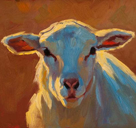 Eisenhauer Gallery | Premier Contemporary Art Gallery in Edgartown, MA | Boston Design Guide. Cheri Christensen, "Precious", 8 x 10, Oil Cheri Christensen, Farm Animal Paintings, Farm Animal Painting, Sheep Paintings, Oil Painting Inspiration, Sheep Art, Afrique Art, Rooster Art, Brush Art