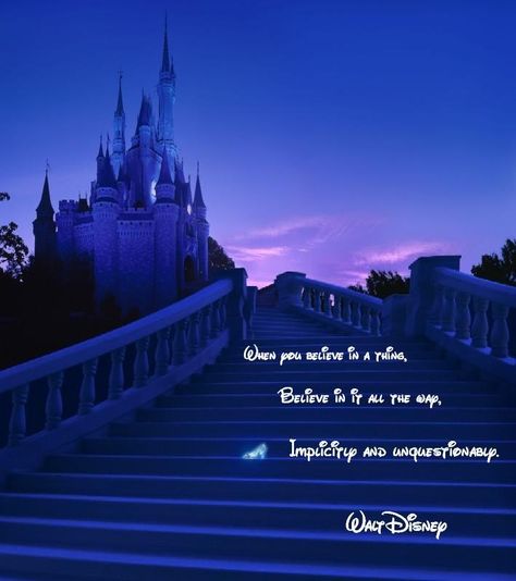 just believe . this is a wonderful quote by Walt Disney . Chateau Disney, Disney Love Quotes, Watercolor Mural, Walt Disney Quotes, Images Disney, Film Disney, Movies And Series, Disney Castle, Disney Life