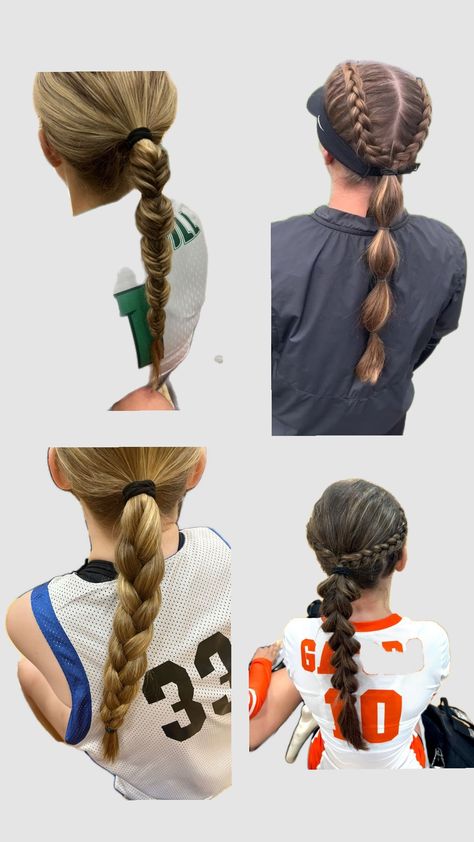 Basketball hairstyles ideas Hair Styles Basketball, Hairstyle For Basketball, Girls Basketball Hairstyles, Marching Band Hairstyles, Cute Basketball Hairstyles, Basketball Hair, Track Hairstyles, Soccer Hairstyles, Basketball Hairstyles