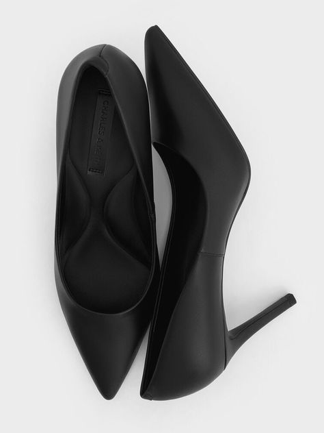 Monday mornings are about to get a whole lot better thanks to these black pumps. You just can't go wrong with the classic stiletto heel and pointed-toe combination, especially when it comes in a timeless match-all finish. Nail corporate chic in one fell swoop when you slip into these reliable work heels that will keep you looking smart and sophisticated. We recommend styling them with a power pantsuit and a sculptural tote bag. Work Heels, Corporate Chic, Charles Keith, Stiletto Pumps, Black Pumps, Stiletto Heel, Stiletto Heels, Pumps, Things To Come