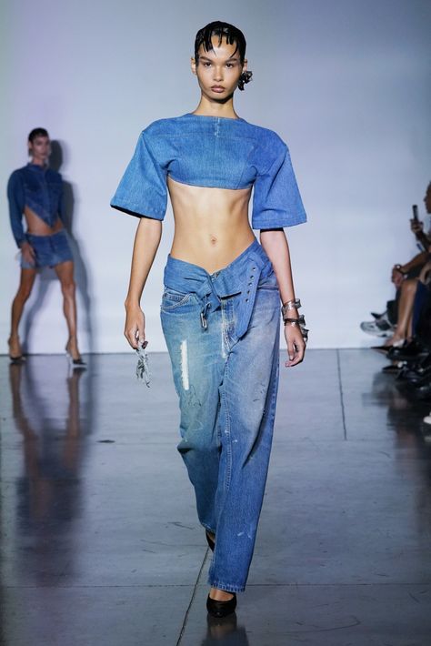 Denim Dress Runway, Sami Miro, Dress Runway, 2024 Runway, Ss 2024, Sea Dress, Trends For 2024, Runway Dresses, Denim Trends