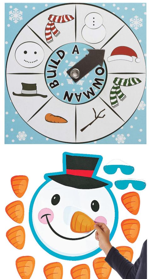 Second Grade Winter Party Games, Diy Winter Games For Kids, Snow Man Activities For Kids, Snow Party Activities, Winter Obstacle Course For Kids, Christmas Activities For Kids Party, Winter Carnival Birthday Party, Winter Party Classroom Games, School Winter Carnival Games