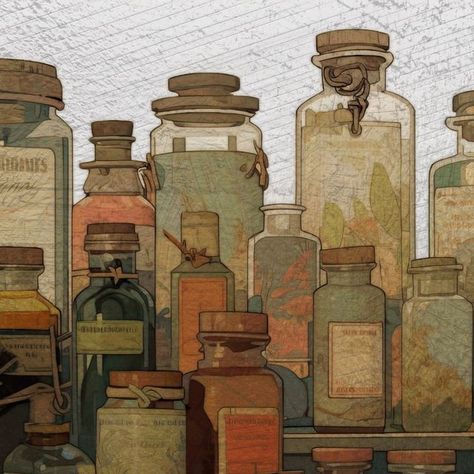 Steve McDonald 🎨📚 on Instagram: "'Tinctures, Tonics and Snake-oil'  . If you know me, then you probably know that I've been collecting old medicine bottles and tins for years. I'm obsessed with them. A few years ago I did a bunch of mockups of fictional bottles, tins, and labels for some New York Theatre company's new production. It didn't amount to anything as the pandemic came along and scared everyone inside. I've taken all those illustrations and a bunch of pictures of my own collection and made a diffusion model with only those as my image inputs. I used around 90 pics. These are some of the results from that model. I had some digital painting fun in ps and also added some custom textures in post-production. Pumped up all the linework as well.  . #getimgai #imagination #hybridaiart Medicine Painting, New York Theatre, Old Medicine, Steve Mcdonald, Vintage Medicine Bottle, Old Medicine Bottles, Snake Oil, Organ Transplant, Medicine Bottles