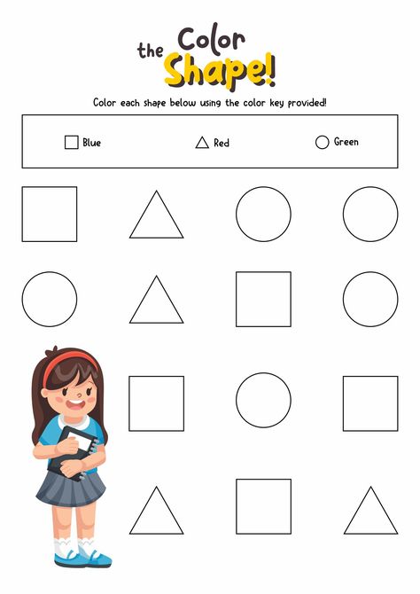 Circle Square Triangle Rectangle Shape Worksheet Shape Worksheet, Worksheet For Nursery Class, Triangles Activities, Shape Worksheets For Preschool, Shapes Worksheet Kindergarten, Circle Square Triangle, Triangle Worksheet, Preschool Math Worksheets, Kindergarden Activities