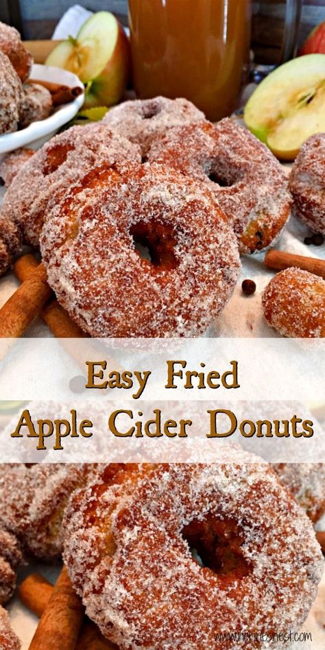 Fried Cider Donuts Recipe, Deep Fried Apple Cider Donuts Recipe, Apple Donuts Recipe Fried, Apple Cider Sour Cream Donuts Recipe, Best Apple Cider Donuts Recipe, Homemade Cider Donuts Recipe, Fried Apple Cider Donut Holes, Fried Apple Donuts Recipe, Apple Cider Doughnuts Fried