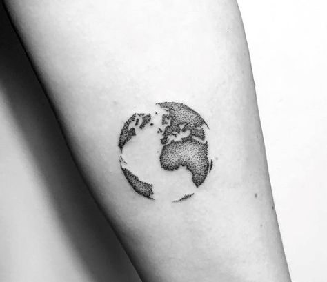 40 Awesome Simple Tattoos For Men ... World Map Tattoo, Cool Simple Tattoos, Globe Tattoos, Map Tattoo, Earth Tattoo, Simple Tattoos For Guys, World Tattoo, Space Tattoo, Diy Tattoo