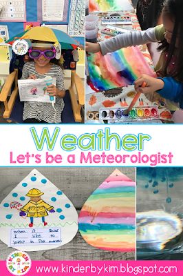 KinderbyKim's Blogspot!: Let's Be Meteorologist! Weather Craft Kindergarten, Weather Kindergarten Crafts, Weather In Kindergarten, Weather Stem Activities Kindergarten, Kindergarten Weather Activities, Weather Unit Kindergarten, Weather Activities For Kindergarten, Waves Science, First Grade Weather