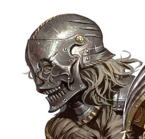 Fantasy Helmet Concept Art, Knight Helmet Design Art, Dragon Helmet Art, Knight Helmet Concept Art, Fantasy Helmet Art, Medieval Helmet Drawing, Trader Character Design, Helmet Fantasy Art, Dnd Helmet