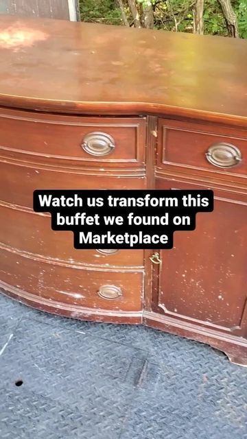 Two Tone Buffet Painted Furniture, Rub And Buff Projects Wood, Updating Antique Furniture, Rounded Dresser Makeover, Two Tone Stained Furniture, Refinished Oak Dresser, Antique Dresser Flip, Tiger Oak Dresser Makeover, Rub N Buff Colors