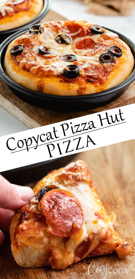 Pizza Hut Personal Pan Pizza, Pizza Hut Dough, Pizza Hut Recipe, Copycat Pizza Hut, Personal Pan Pizza, Make A Pizza, Seafood Pizza, Pizza Dinner, Best Pizza Dough