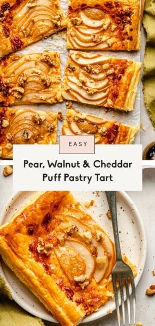 Cheddar Puff Pastry, Pear Puff Pastry, Pear Tart Recipe, Puff Pastry Crust, Puff Pastry Desserts, Pear Tart, Puff Pastry Tart, Sliced Pears, Ambitious Kitchen