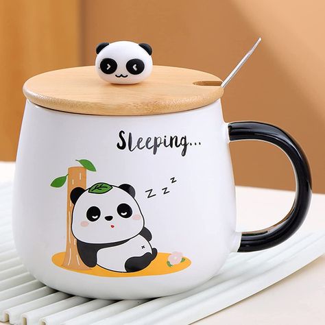 Kawaii Mug Panda Mug, Panda Items, Cute Tea Cups, Kawaii Cups, Panda Birthday, Panda Gifts, Cute Coffee Cups, Funny Cups, Creative Gifts For Boyfriend