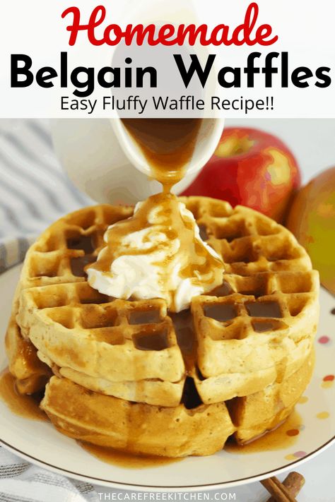 Waffles For Baby, Belgium Waffle Recipe, Best Belgian Waffle Recipe, Waffle Batter Recipe, Belgian Waffle Recipe, Best Waffle Recipe, Easy Waffle Recipe, Sweet Sauces, Waffle Iron Recipes