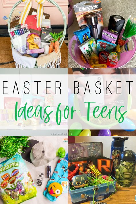 Fun Easter Basket Ideas for Teens Pastel, Inexpensive Easter Basket Ideas, Teenager Easter Basket, Easter Basket Ideas For Teens, Cheap Easter Baskets, Diy Easter Basket Ideas, Teen Easter Basket, Diy Easter Basket, Creative Easter Baskets