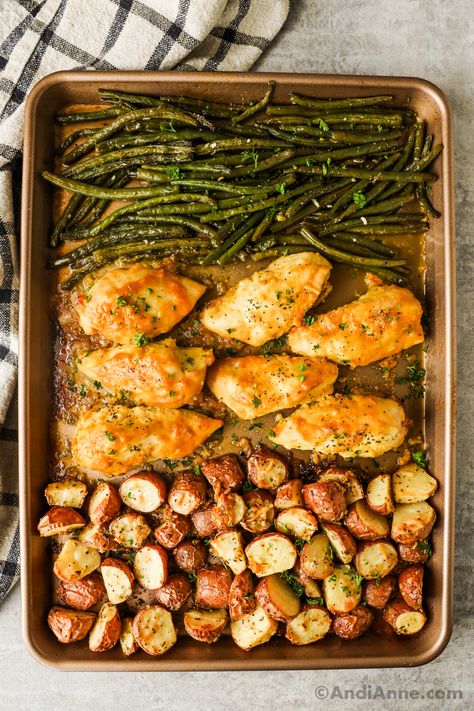 Chicken Potato Green Bean Sheet Pan, Meal Prep Potatoes And Chicken, Chicken Green Bean And Potatoes, Chicken Potato Veggie Sheet Pan, Chicken Potato Asparagus Sheet Pan, Easy Gluten Free Sheet Pan Dinners, Sheet Pan Dinners Green Beans, Chicken And Potatoes One Pan, 1 Pan Chicken And Potatoes