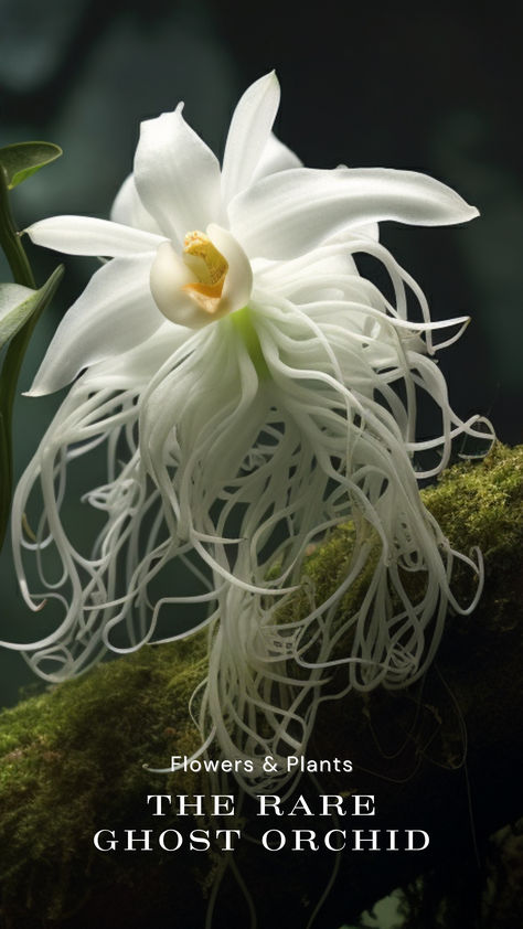 The name “Ghost Orchid” reflects this unique orchid’s ethereal and mysterious quality, contributing to its allure and fascination among botanists, nature enthusiasts, and the general public. The Ghost Orchid was first discovered in the U.K. in 1854 by Mrs. W. Anderton near Tedstone Delamere and in 1876 near Ludlow. Learn more about this orchid and other rare flowers in the world. #flowers #landscapes #gardens #rareflowers #orchid Dangerous Flowers, Ghost Flowers, Orchid Types, Ghost Flower, Orchid In Nature, Vampire Orchid, Moon Orchid, Blue Ghost Orchid, Egret Orchid