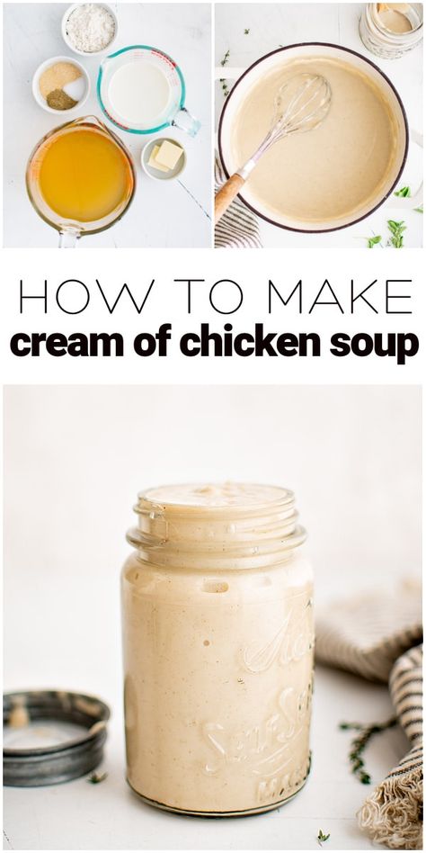 Cream Of Chicken Soup Recipes, Homemade Cream Of Chicken Soup, Homemade Cream Of Chicken, Condensed Cream Of Chicken Soup, Creamy Chicken Dish, Cream Soup Recipes, Best Healthy Dinner Recipes, Meat Eater, Favorite Casseroles