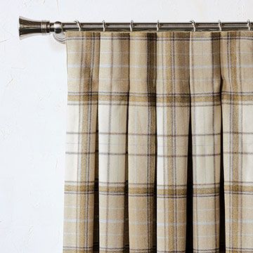 Niche Cornice & Draperys - Eastern Accents Tartan Curtains, Tan Curtains, Lodge Aesthetic, Outdoor Curtains For Patio, Plaid Curtains, Nursery Room Inspiration, Eastern Accents, Luxury Bedding Collections, Darkening Curtains