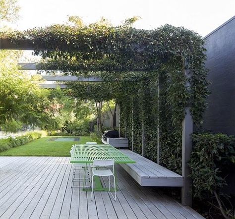 Steel L-shaped pergola | Neil Architecture: Pergola Modern, Modern Pergola, Pergola Design, Garden Vines, Wooden Pergola, Backyard Pergola, Garden Architecture, Have Inspiration, Pergola Plans