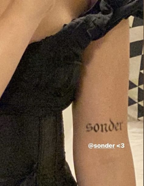 Sonder Tattoo Ideas, Word Arm Tattoo, Muse Tattoo, Word Tattoos On Arm, Awareness Tattoo, Small Pretty Tattoos, Tasteful Tattoos, Tattoos For Black Skin, Pretty Tattoos For Women