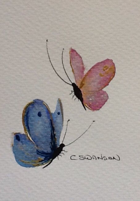 Butterfly sketch Watercolour 4 x 6 Simple Art Butterfly, Simple Butterfly Watercolor, Drawing Ideas Butterflies, Easy Butterfly Watercolor, Butterfly Simple Painting, Watercolour Butterfly Easy, Painted Butterfly Easy, Watercolor Art Ideas Easy Simple Flowers, Butterfly Drawing Watercolors