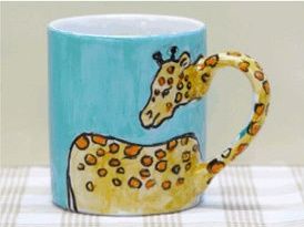 Painting Ideas Pottery, Trendy Painting Ideas, Painting Ideas For Kids, Pottery Place, Giraffe Mug, Sharpie Crafts, Beginner Pottery, Kids Painting, Paint Your Own Pottery