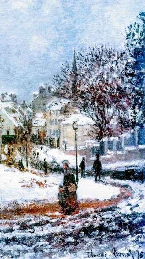 Winter Impressionist Paintings, Masters Paintings, Artist Monet, Claude Monet Paintings, Claude Monet Art, Snow Pictures, Monet Art, Snow Art, Monet Paintings