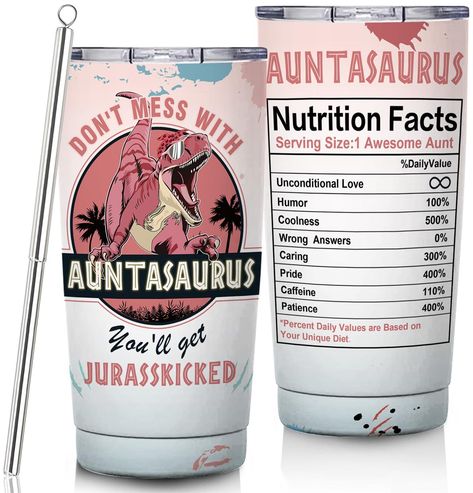 PRICES MAY VARY. Best Aunt Tumbler: The white travel tumbler is printed with "Don't mess with aunt as aurus you'll get jur asskicked". The printed sentence shows your love to aunt. It is a aunt gifts from nephew auntie gifts from niece birthday gifts chirstmas gift thank you gift for aunt and auntie. Aunt will be happy every time she uses this tumbler as she feels the love from niece and nephew every single day. Vacuum Insulated Double Walled: The double wall vacuum insulated design have a good Best Aunt Gifts, Gifts For Nephew, Presents For Aunts, Fun Aunt, Christmas Gifts For Uncles, Uncle Birthday Gifts, Gifts For Aunts, Cup Gift Set, Aunt Birthday Gift