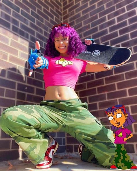 Jazmin Butler on Instagram: "🤙🏾Nickelodeon Costumes🛹 #blackwomenincostume 1. @rinnegoddess as Reggie Rocket 2. @sala_ciiousbunnii @deity1986 as The Animaniacs 3. @supernamu as SpongeBob 4. @corinnevictoria_ as Chuckie Finster 5. @cherieelisee as Patrick 6. @foureyedgrace as Jorgen Von Strangle 7. @chrshpls as Susie Carmichael 8. @Sega_JEANAsis as Gerald 9. @zenamorph.cosplay as Debbie Thornberry 10. @adoredonnie as Didi Pickles #rocketpower #rocketpowercosplay #reggierocket #animaniacs #fairlyoddparents #Rugrats #Nickelodeon #90snick #80sbaby #90sbaby #90skid #nostalgia #Cosplay #CosplayingWhileBlack #BlackCosplayer #BlackCosplayerHere #Halloween #HalloweenCostume #CostumeIdea #BestCostume #BestCostumes #RugratsCosplay #ChuckieFinster #ChuckieFinsterCosplay #susiecosplay #heyarno Skateboarder Costume, Jorgen Von Strangle, Debbie Thornberry, Nickelodeon Costumes, The Animaniacs, Rocket Costume, Susie Carmichael, Chuckie Finster, 90s Halloween Costumes