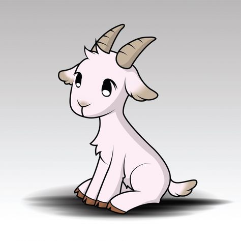 Cartoon Goat, Goat Drawing, Cute Goat, Goat Art, Cartoon Drawings Of Animals, Cute Goats, Animal Doodles, Cute Kawaii Animals, Cute Cartoon Animals