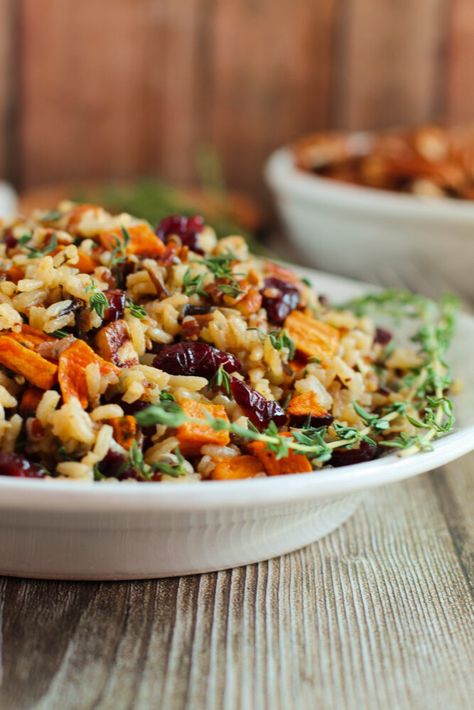 Roasted Sweet Potato Cranberry Wild Rice Salad Cranberry Wild Rice, Sweet Potato Cranberry, Wild Rice Salad Recipe, Roasted Vegetable Medley, Sweet Potato Rice, Wild Rice Pilaf, Wild Rice Recipes, Rice Salad Recipes, Parmesan Roasted Potatoes