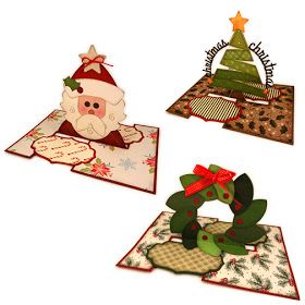 Impossible Card Ideas, Interactive Christmas Cards, Impossible Cards, Impossible Card, Pop Up Christmas Cards, Christmas Card Tutorials, Santa Card, Fancy Fold Card Tutorials, Card Folds