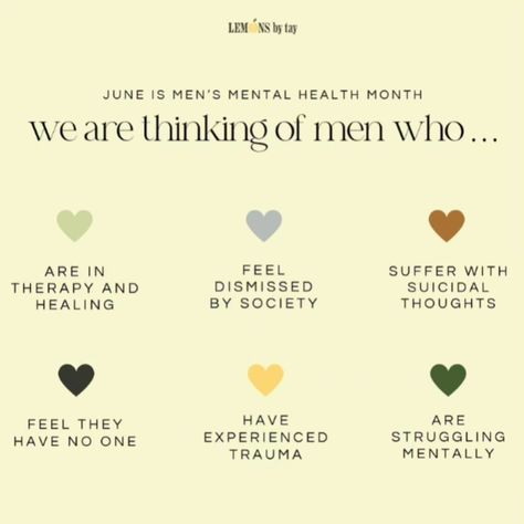 June is Men's mental health month 🤍 It breaks my heart the way our society treats men particularly when it comes to their wellness, vulnerability, and expression. They're often casually dismissed, demonized, and given mixed messages from birth on what a man "is" or "should be". Many men carry internalized shame and start forming their walls at a very early age, and many struggle to unmask in later years and deprogram from the narratives they've been holding. This becomes generational in some ... Economic Issues, Rites Of Passage, Mixed Messages, Toxic Men, Mental Health Month, Struggles In Life, Emotional Expression, Bliss Balls, Masculine Energy