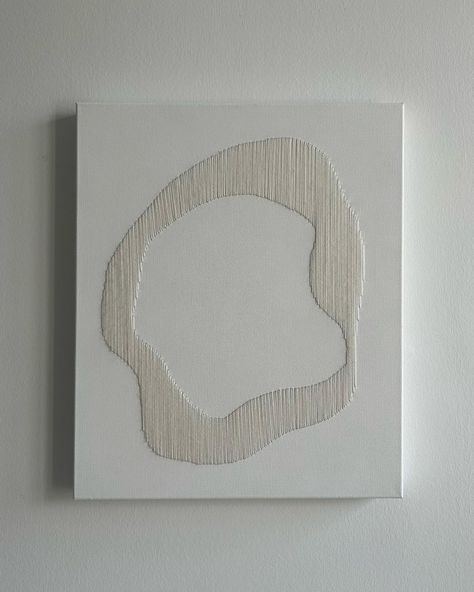 Unique artwork by SILVIJA KICIVOJ (white noise) lines in shapes, 2023 50x60x4 cm wool thread on painted canvas #artwork #artgallery #artist #painting #fineart… | Instagram Stitching On Canvas Painting, Thread Art On Canvas, Yarn On Canvas, Thread On Canvas, Paper Mache Wall Art, Embroidery Canvas, Fiber Wall Art, Diy Canvas Wall Art, Bedroom Artwork