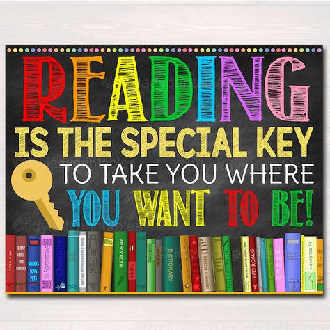 Poster About Reading, Reading Posters For Classroom, Library Poster, Library Rules, School Library Decor, Reading Poster, Library Bulletin Board, Inspirational Readings, School Libraries